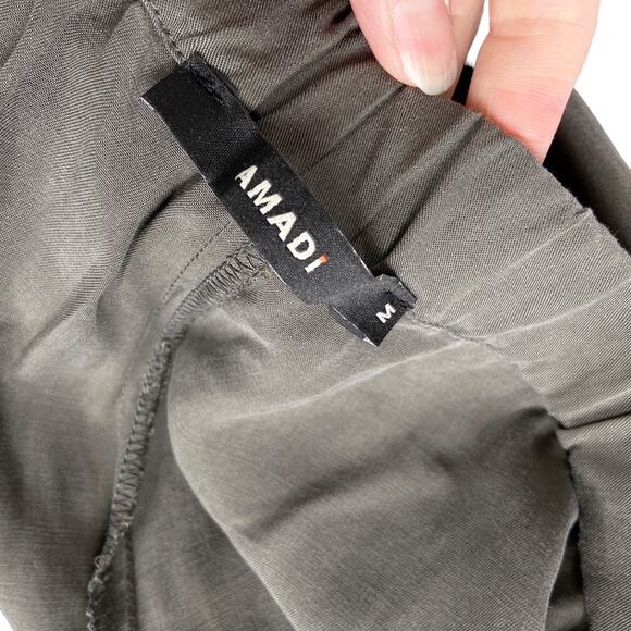 Amadi Tori Jogger Pants Olive Green Tencel Ankle Tie Womens M - Picture 5 of 10